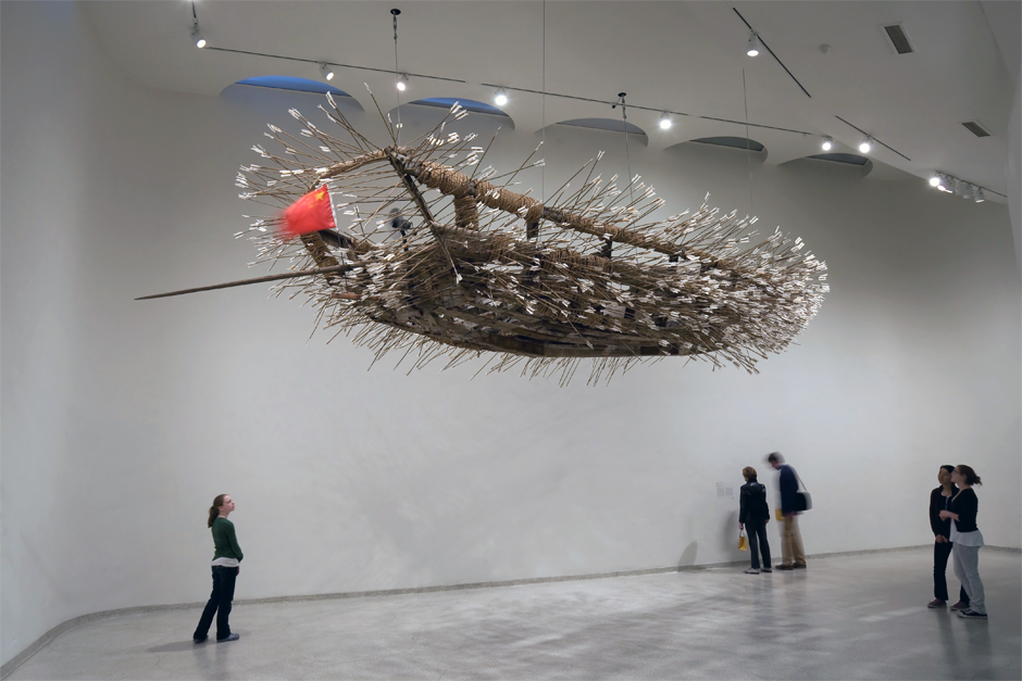 An installation view of “Borrowing Your Enemy’s Arrows,” at the Guggenheim Museum, New York, 2008. (Photo by David Heald, courtesy Solomon R. Guggenheim Foundation)