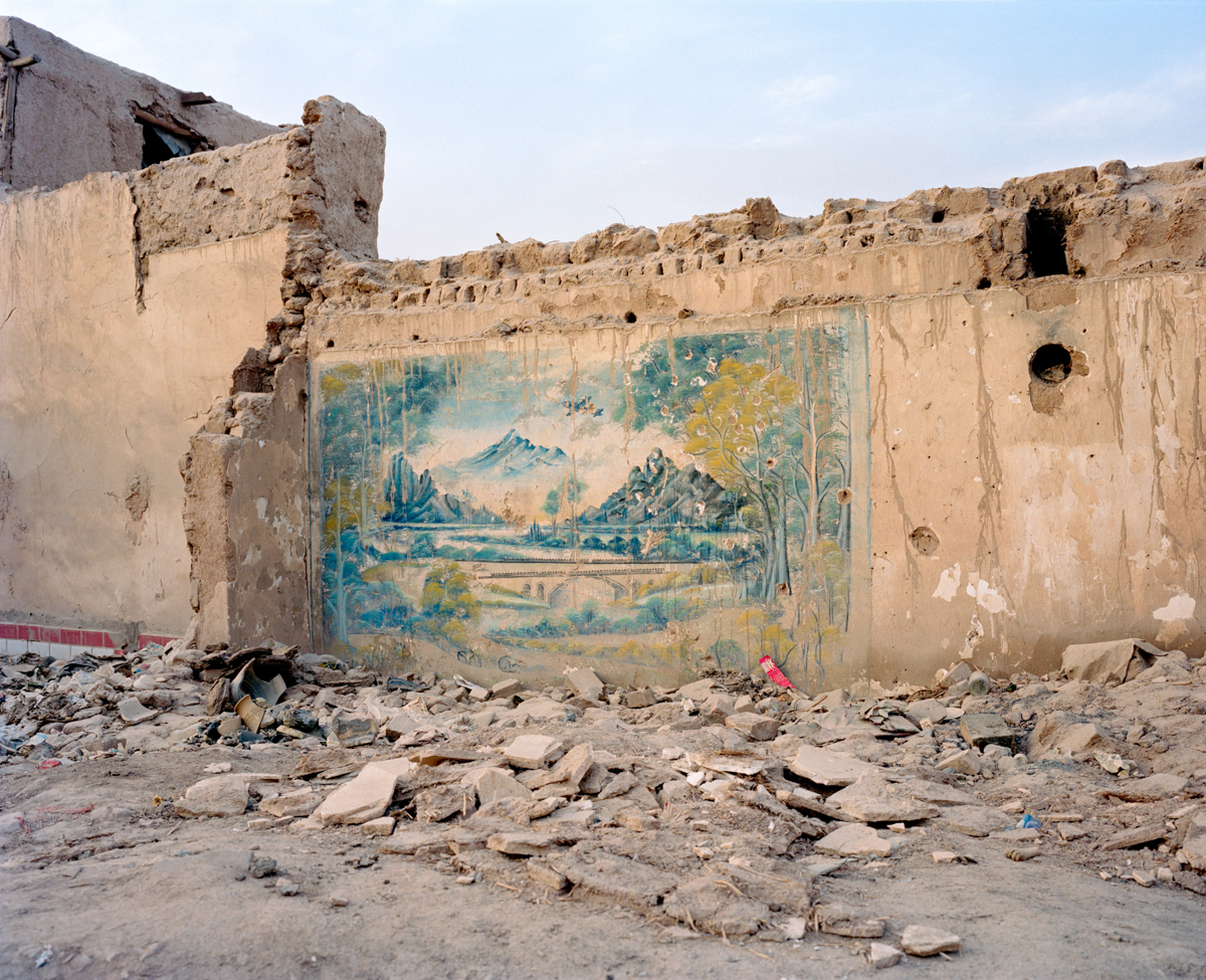 A building in Kashgar’s Old City, partially demolished as part of a government plan to raze and rebuild large sections of the city, Xinjiang Uyghur Autonomous Region, May 2016.
